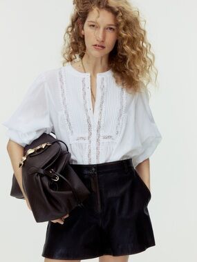 SOLD OUT NWT H&M White Blouse with Pintucks